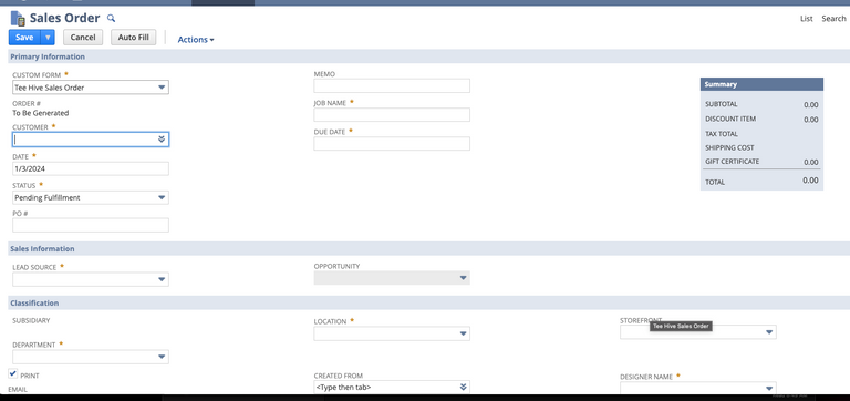 How To Create A Sales Order